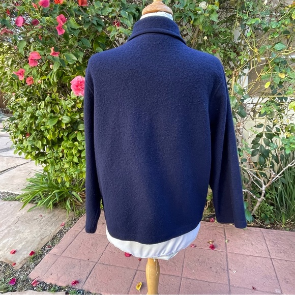 Cambridge Dry Goods Classic Preppy Sweater Cardigan Blue Pockets Brass Buttons - Picture 7 of 16